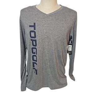 NWT Topgolf Hardyston Long Sleeve V-Neck T-Shirt Gray XL
